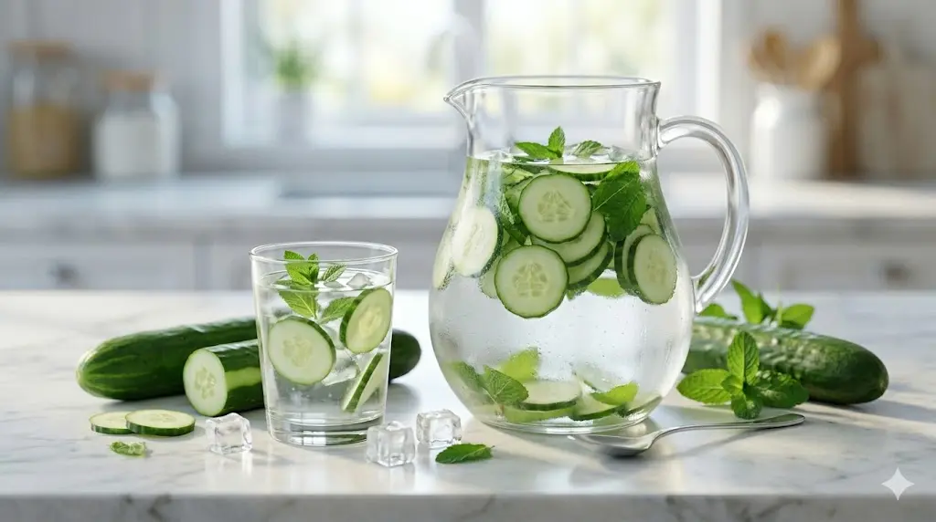 cucumber-and-minty-water-for-belly-loss