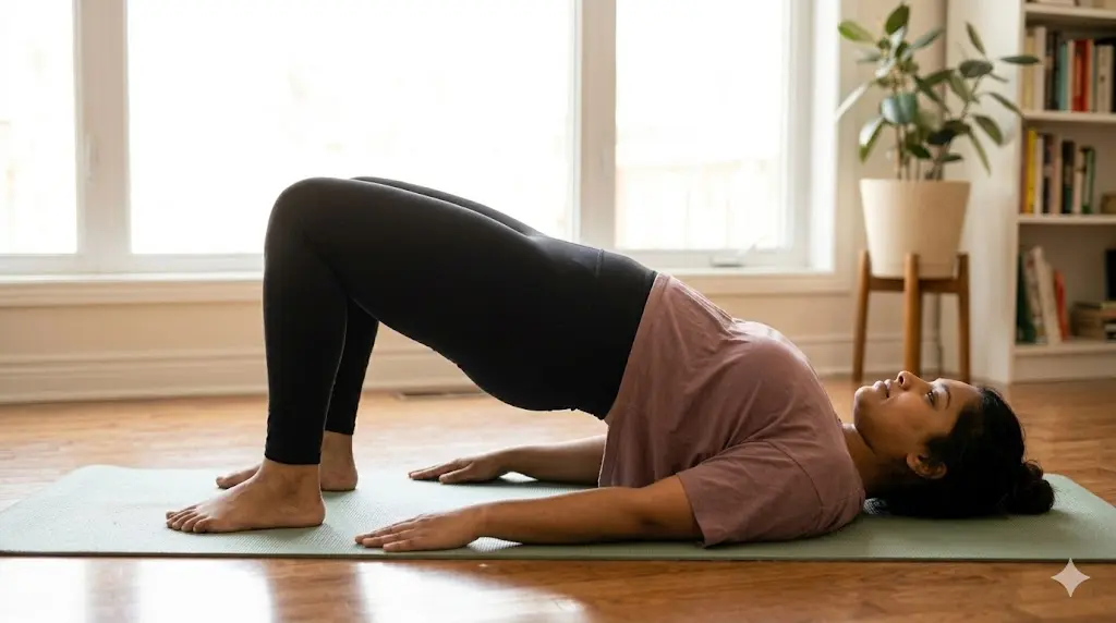 glute-bridges-as-pilates-for-pcos-belly-at-home-for-beginners